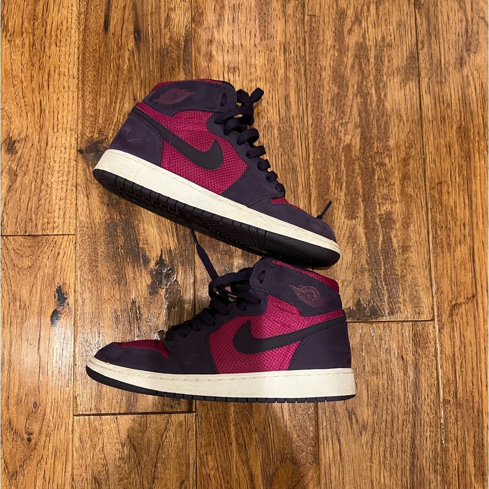 Air Jordan Mesh/Suede Magenta high tops